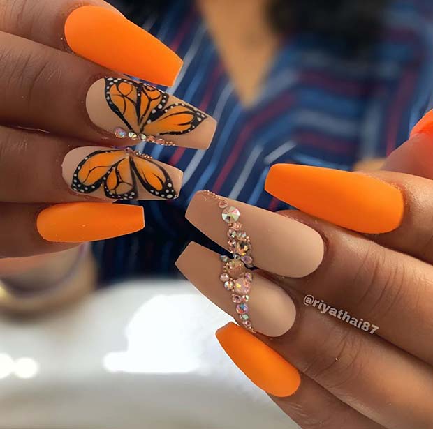 Pretty Orange Nails