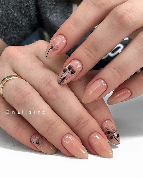 Stylish Nails with Floral Art