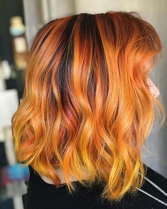 Warm and Fiery Hair Color