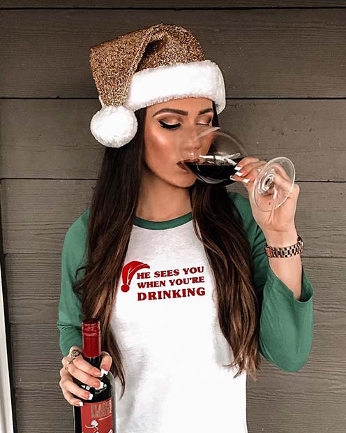 Funny Christmas Outfit for the Wine Lovers