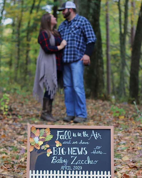 Fall Inspired Pregnancy Announcement with Parents-to-Be