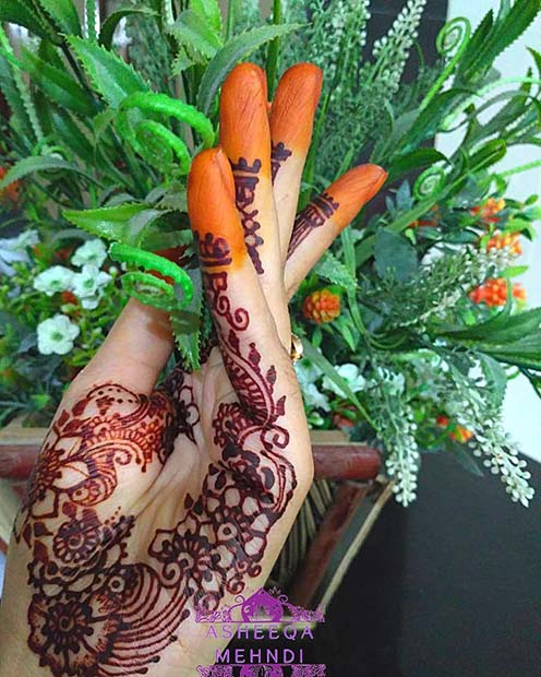 Floral Henna with a Pop of Color