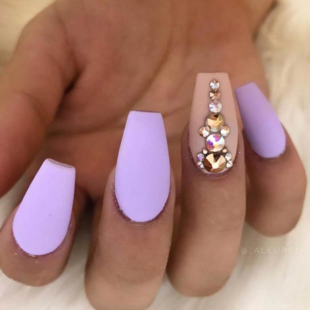 Matte Pastel Purple Nails