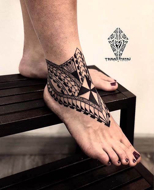 Ornate Ankle Tattoo Idea