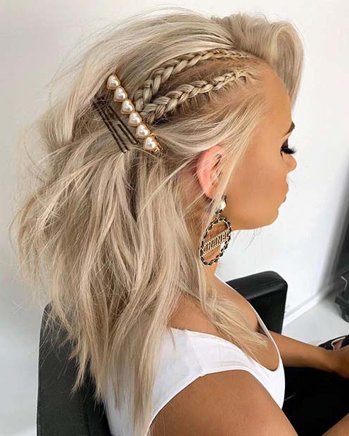 Trendy Prom Hair with Braids and Accessories