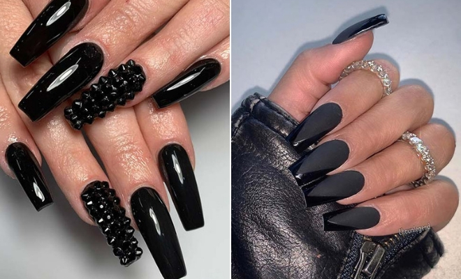 23 Black Acrylic Nails