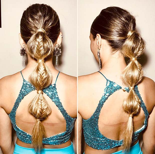 Bubble Ponytail with Braids