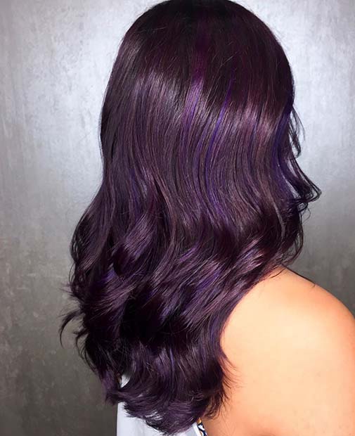Glam Dark Purple Hair