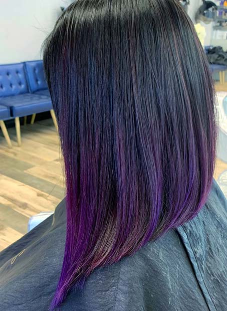 Subtle Dark Purple Ombre Hair