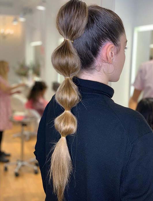 Trendy and Simple Bubble Ponytail