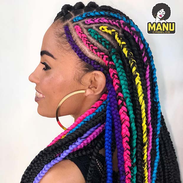 Vibrant Feed in Braids