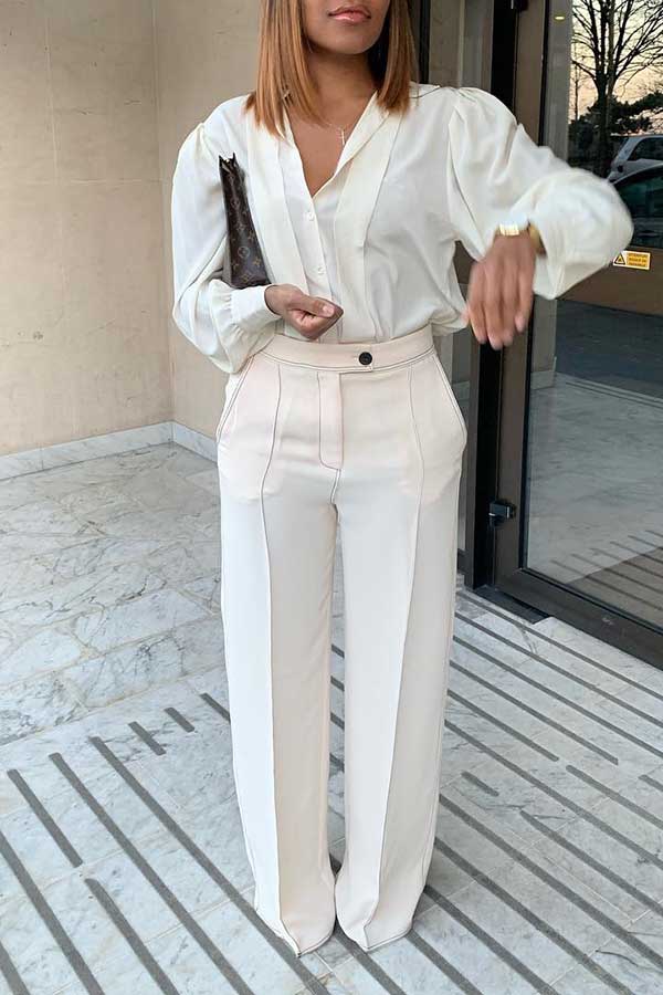 All White Tailored Outift Idea