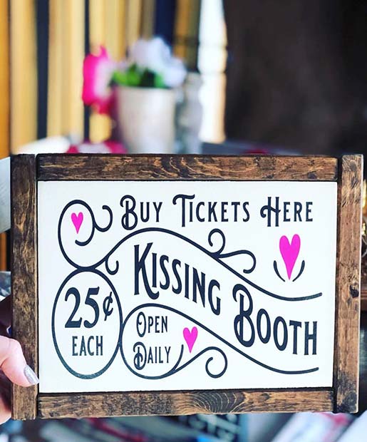 Cute Kissing Booth Sign