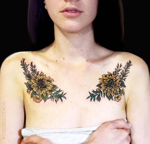 Double Sunflower Tattoos 