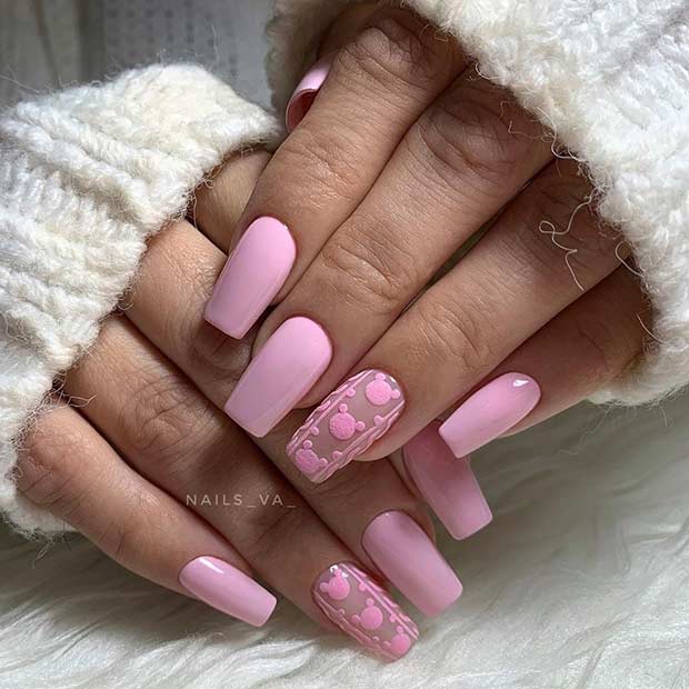 Light Pink Disney Nails
