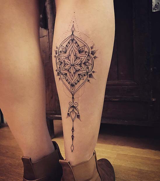 Patterned Tattoo on the Calf