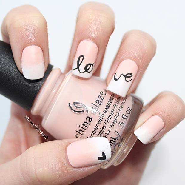 Cute Love Nail Design