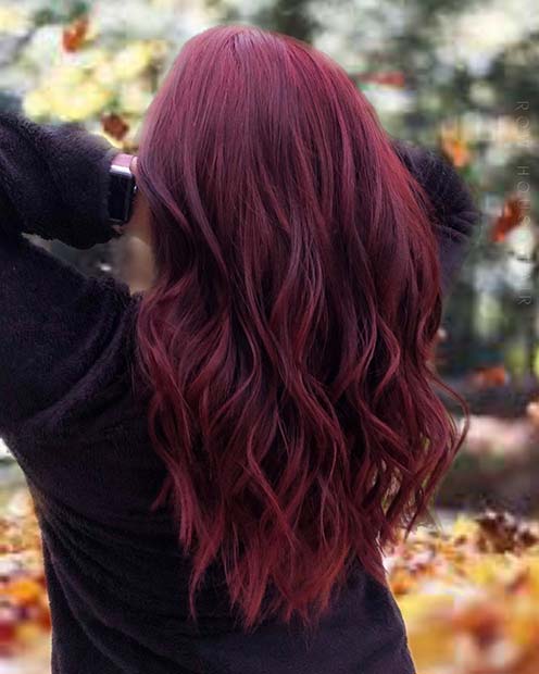 Dark Red Hair with Purple Tones