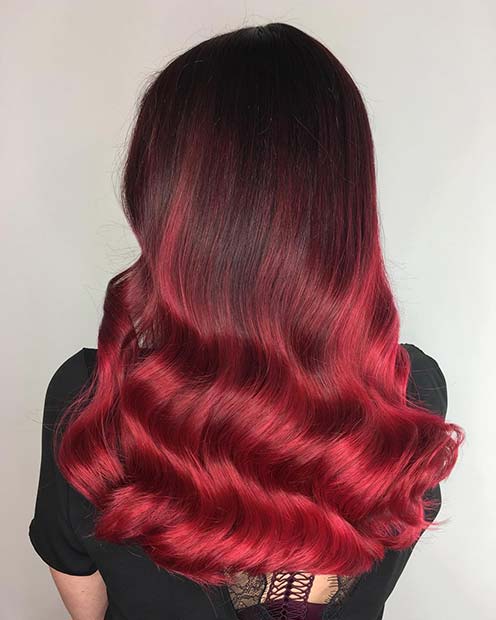 Dark Ruby Red Hair Idea