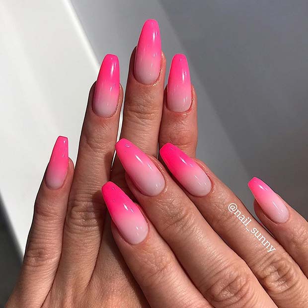 Gorgeous Pink Ombre Nails