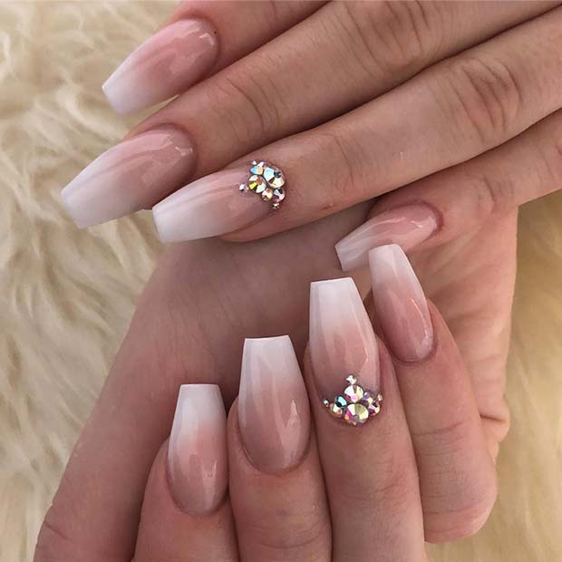 Ombre Nails with An Elegant Accent Nail