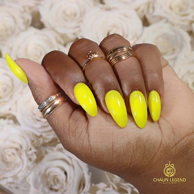 Simple and Stylish Yellow Nails