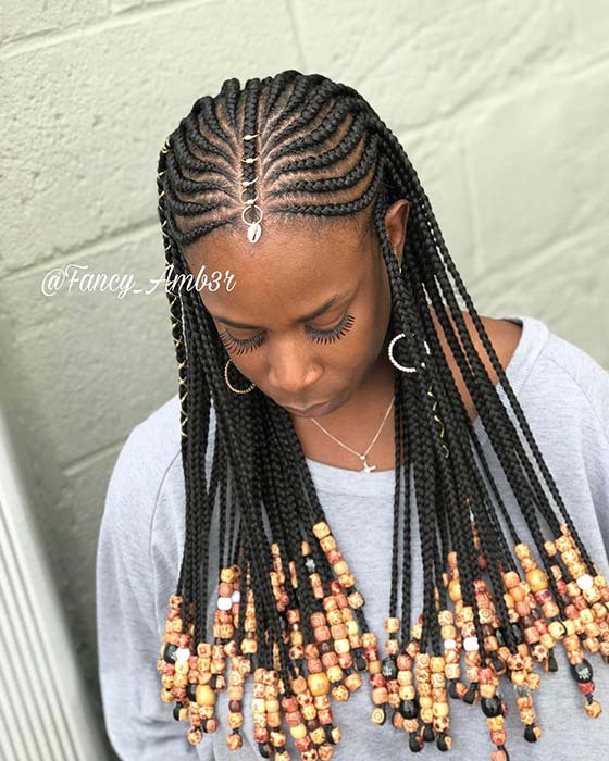 Fulani Braids with Beads 