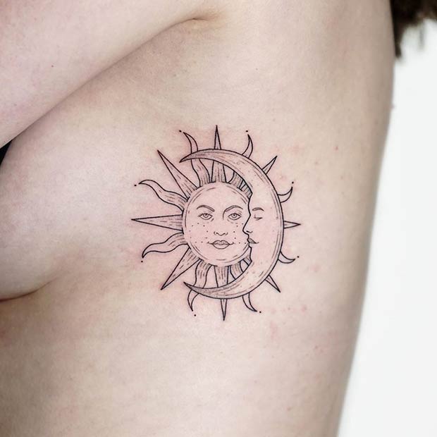 Sun and Moon Tattoo Together