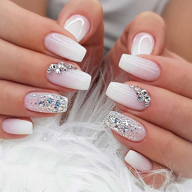 Wedding Ombre with Silver Sparkle