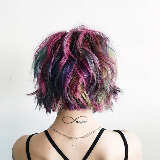 Bold and Colorful Rainbow Hair