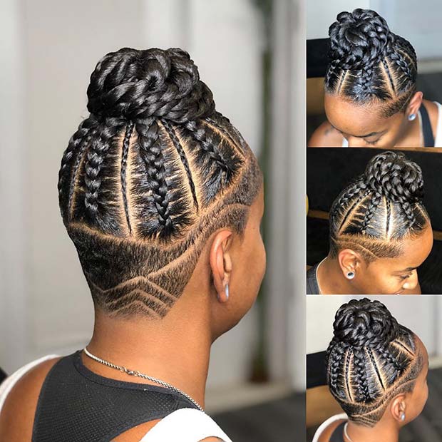 Braided and Shaved Updo