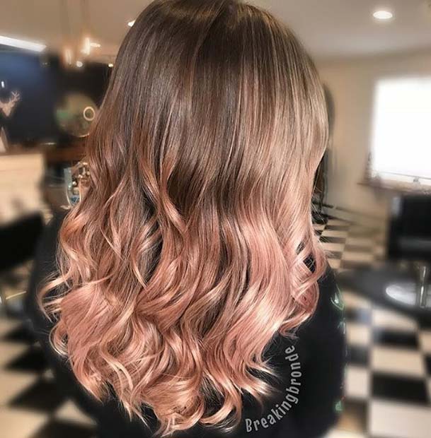 Cute Rose Gold Ombre Hair