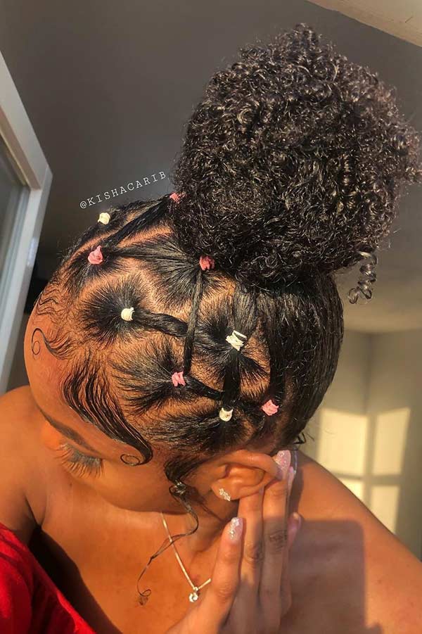 Cute Rubber Band Natural Updo