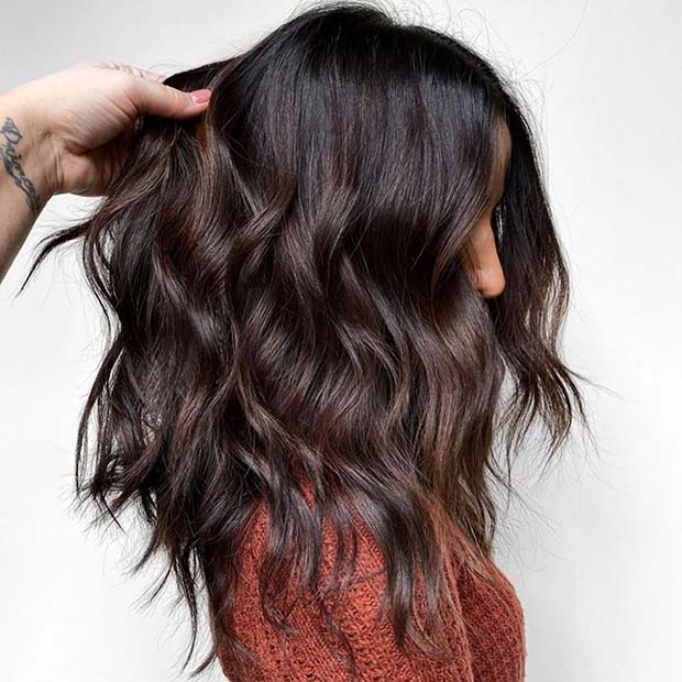 Layered Thick Hair with Waves