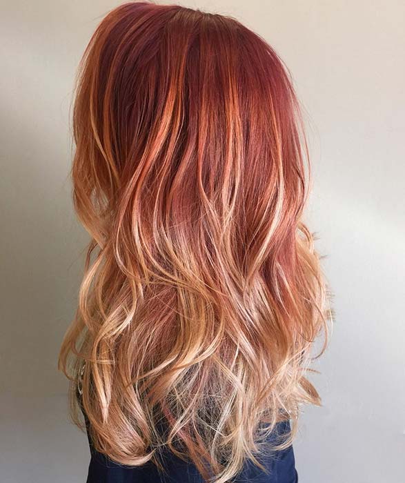 Melted Copper Ombre Hair