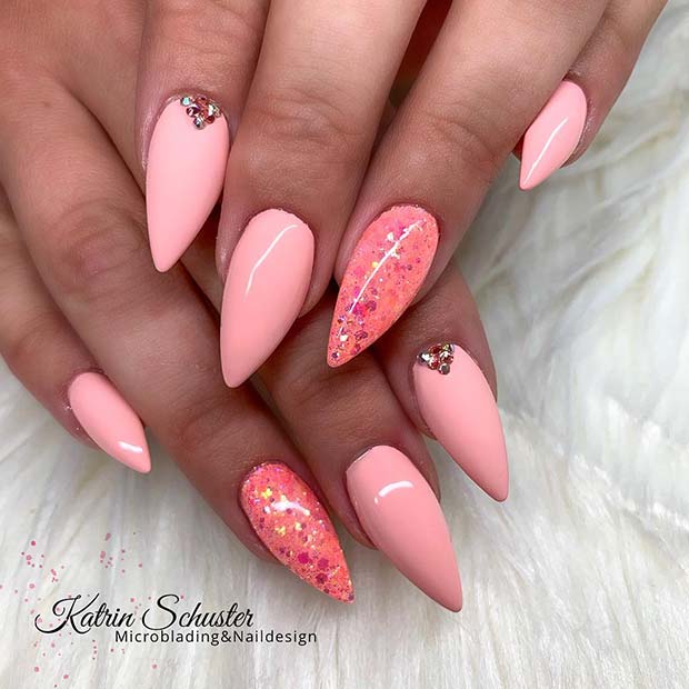 Pointy Pink Nail Design 