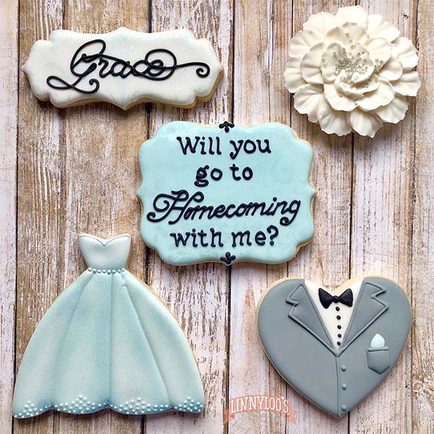 Pretty Prom Proposal Cookies