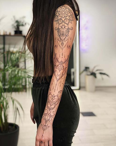 Sexy Sleeve Tattoo Idea for Women