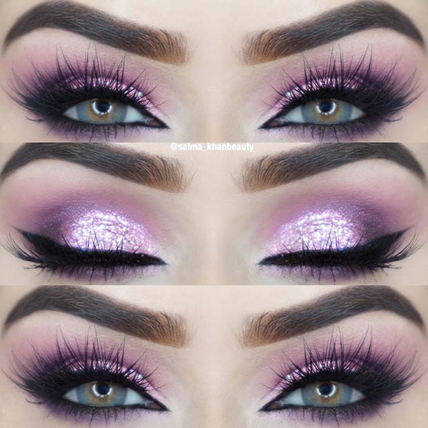 Stunning Purple Eye Makeup for Blue Eyes