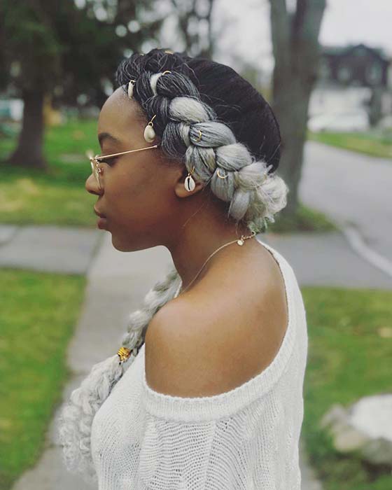 Stylish and Glam Grey Butterfly Braids