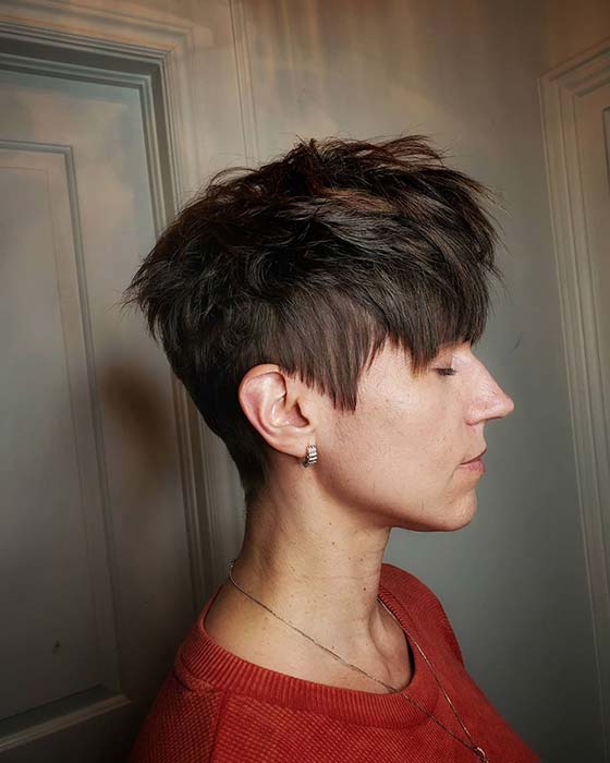 Textured Short Haircut with Bangs