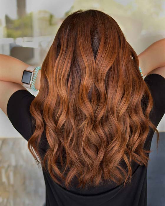 Coppery Chestnut Hair Color Idea