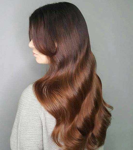 Glam Brown Color Melt Hair Idea
