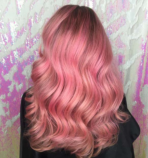 Glam Pastel Pink Hair