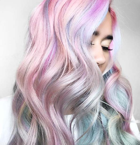Pastel Pink, Purple and Blue