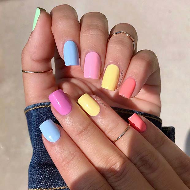 Short and Colorful Nails