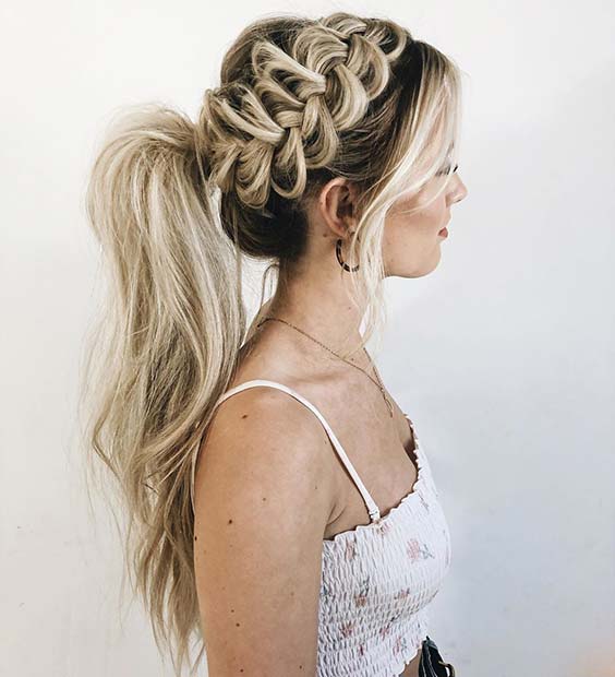 Side Braid with a Ponytail
