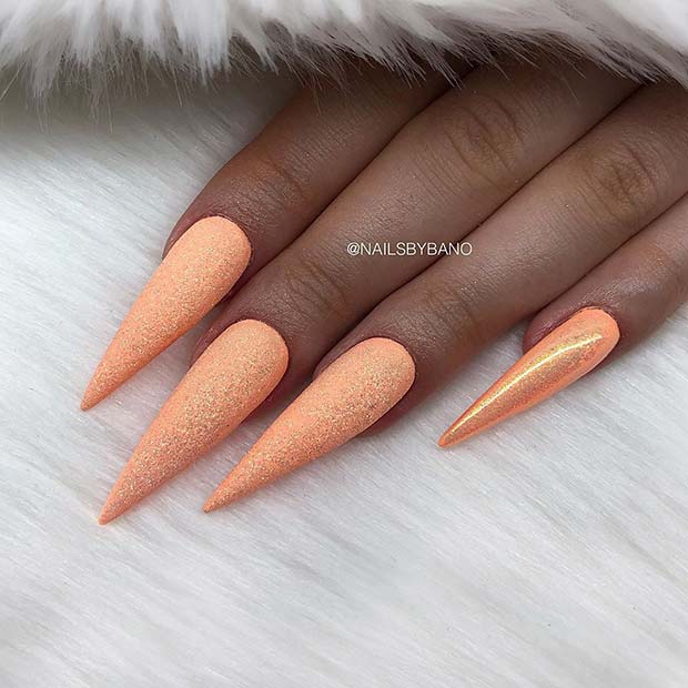 Summery Pastel Orange Nails