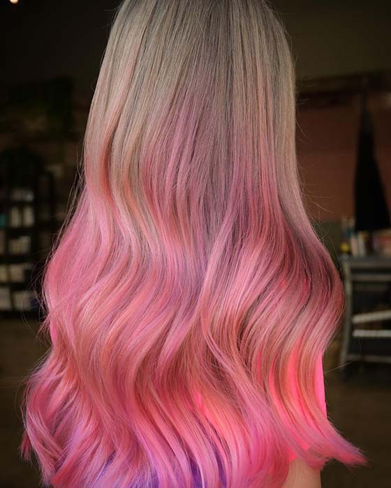 Blonde and Pink Ombre Hair