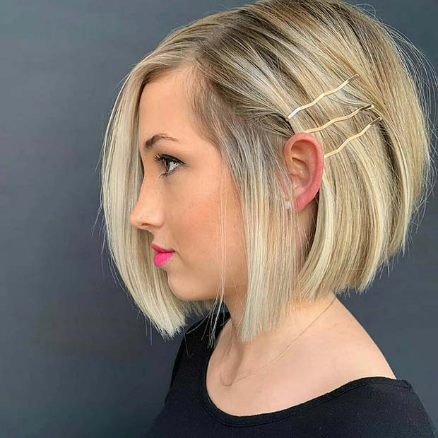 Cute Blonde Stacked Bob